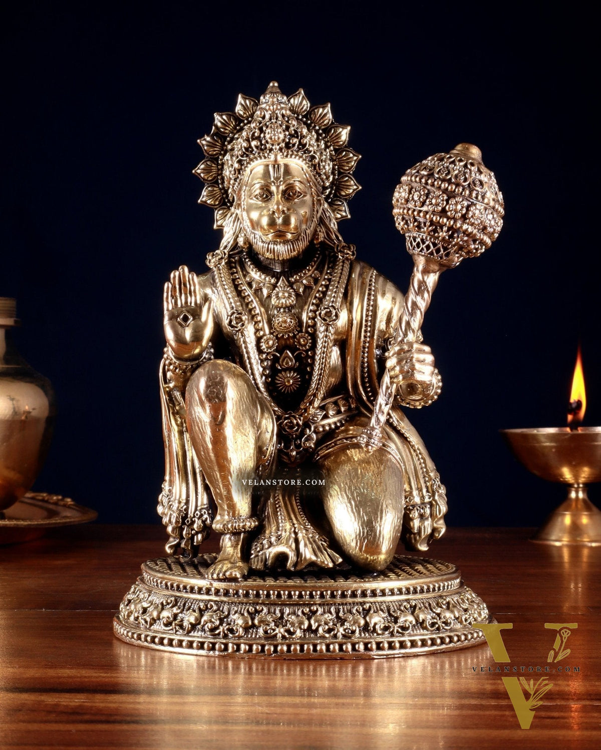Superfine Brass Hanuman Idol – 8”