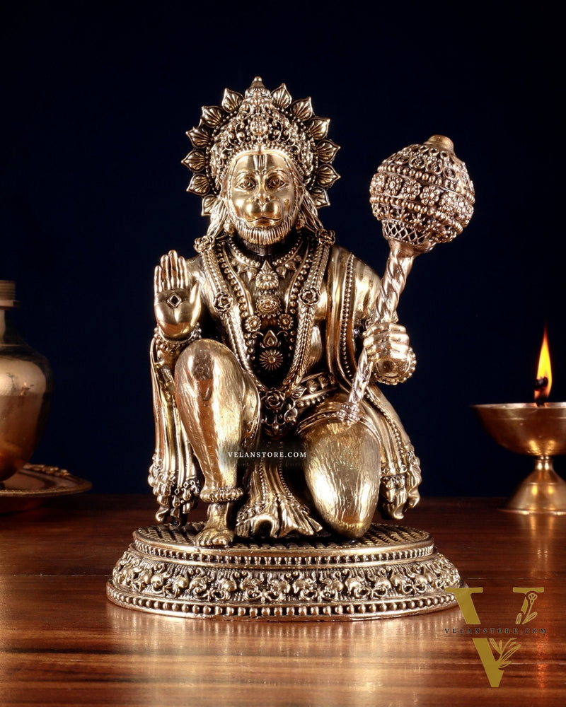 Superfine Brass Hanuman Idol – 8”