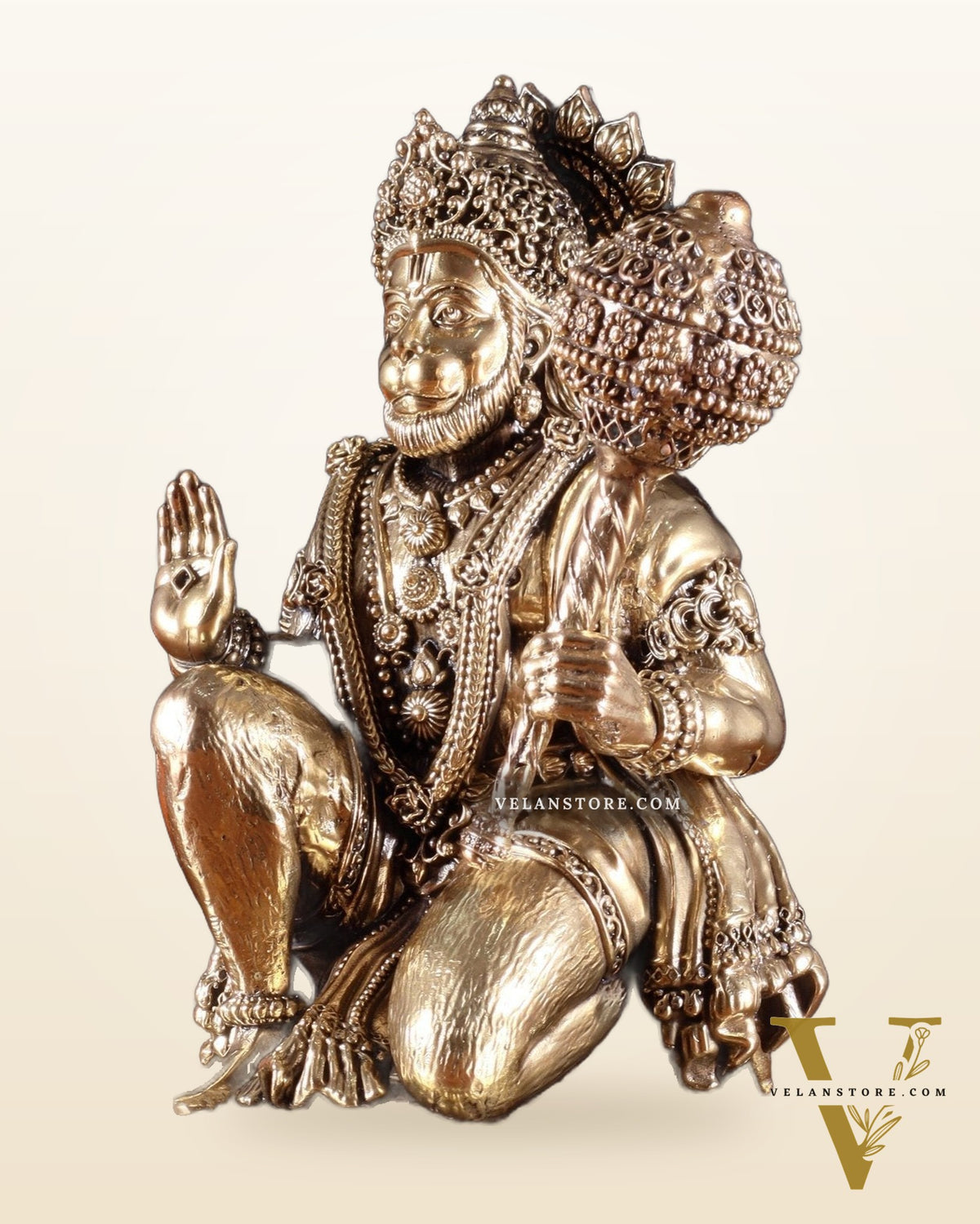 Superfine Brass Hanuman Idol – 8”