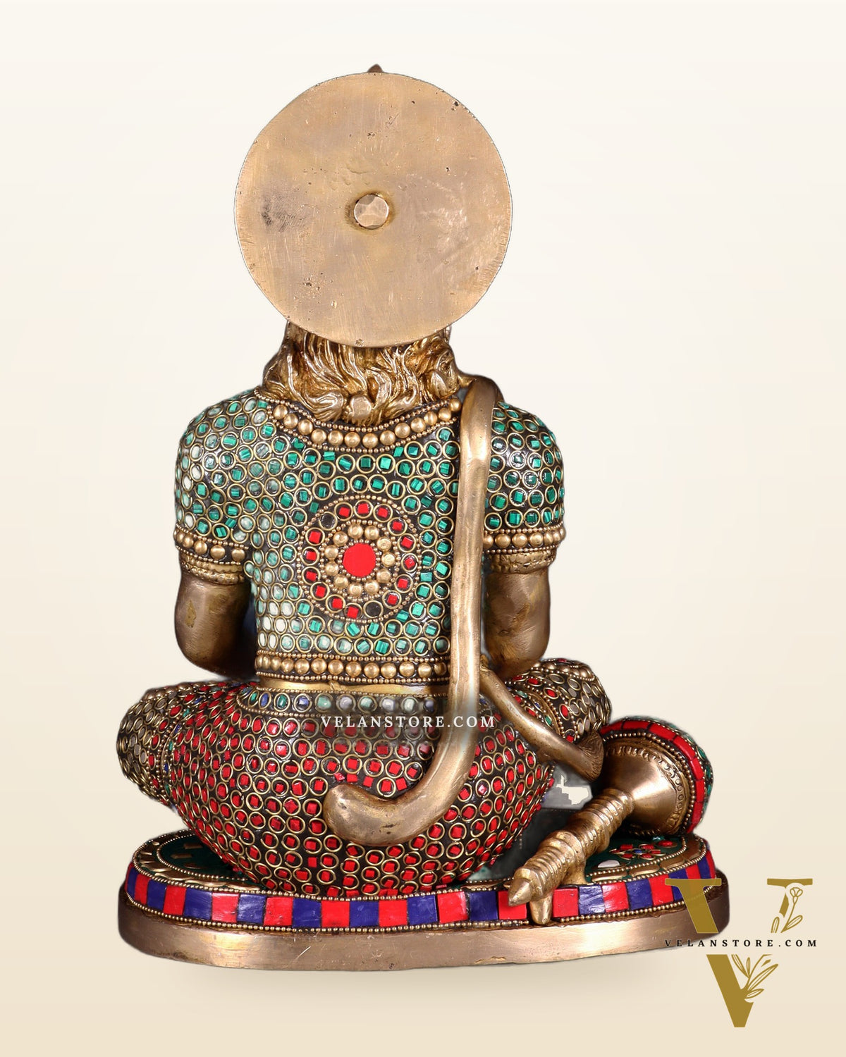 Superfine Brass Hanuman in Meditation Statue - 12.5 Inch stonework