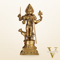 Superfine Brass Kala Bhairava Statue with Vahana Dog 18 inch