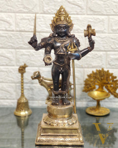 Superfine Brass Kala Bhairava Statue with Vahana Dog 18 inch