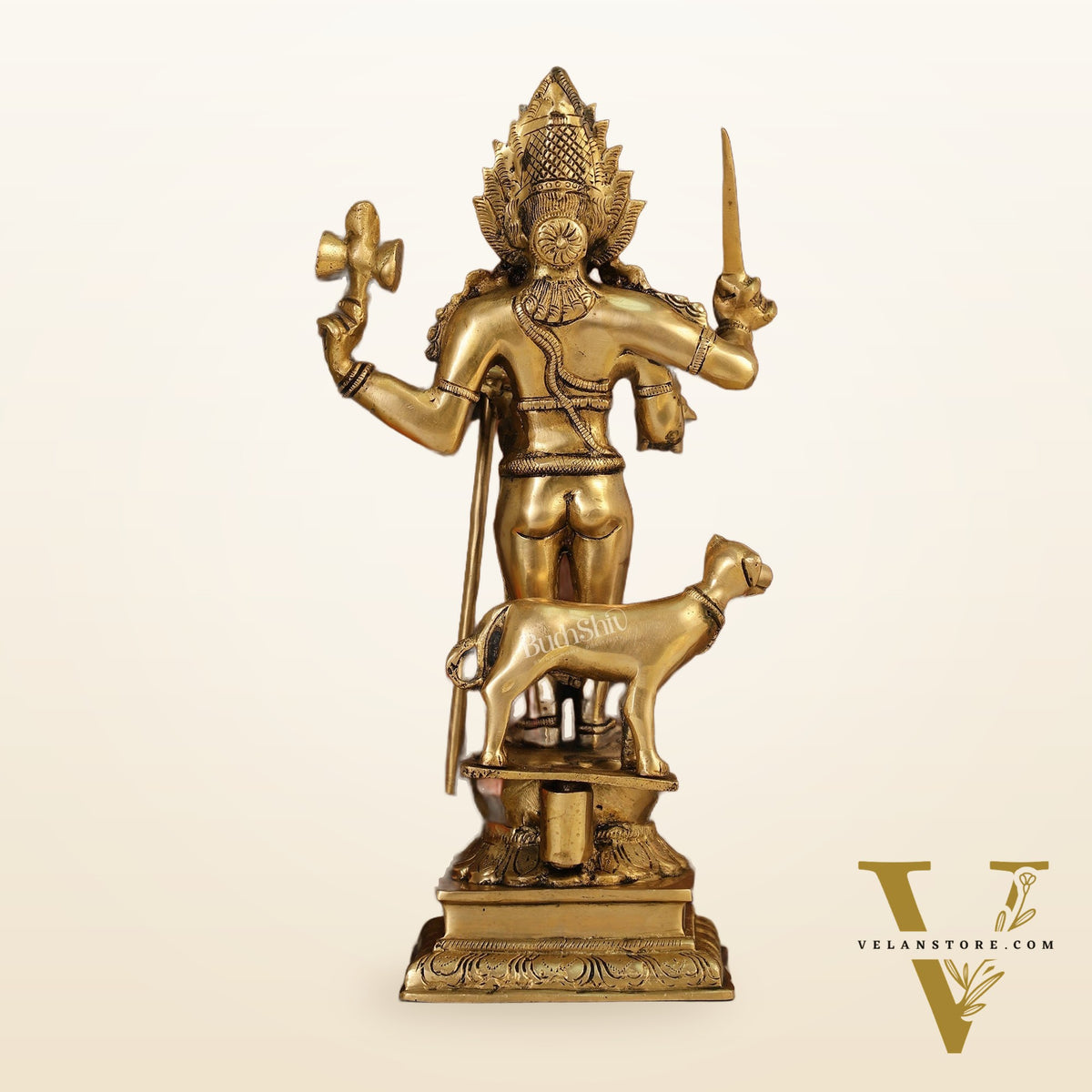 Superfine Brass Kala Bhairava Statue with Vahana Dog 18 inch