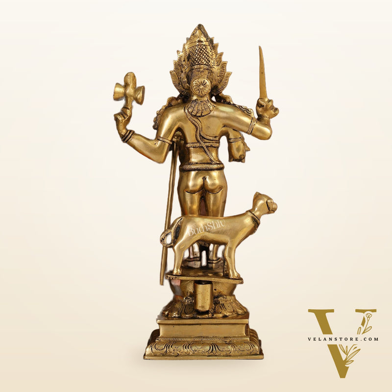 Superfine Brass Kala Bhairava Statue with Vahana Dog 18 inch