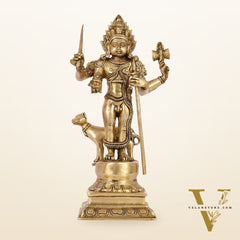 Superfine Brass Kala Bhairava Statue with Vahana Dog 18 inch