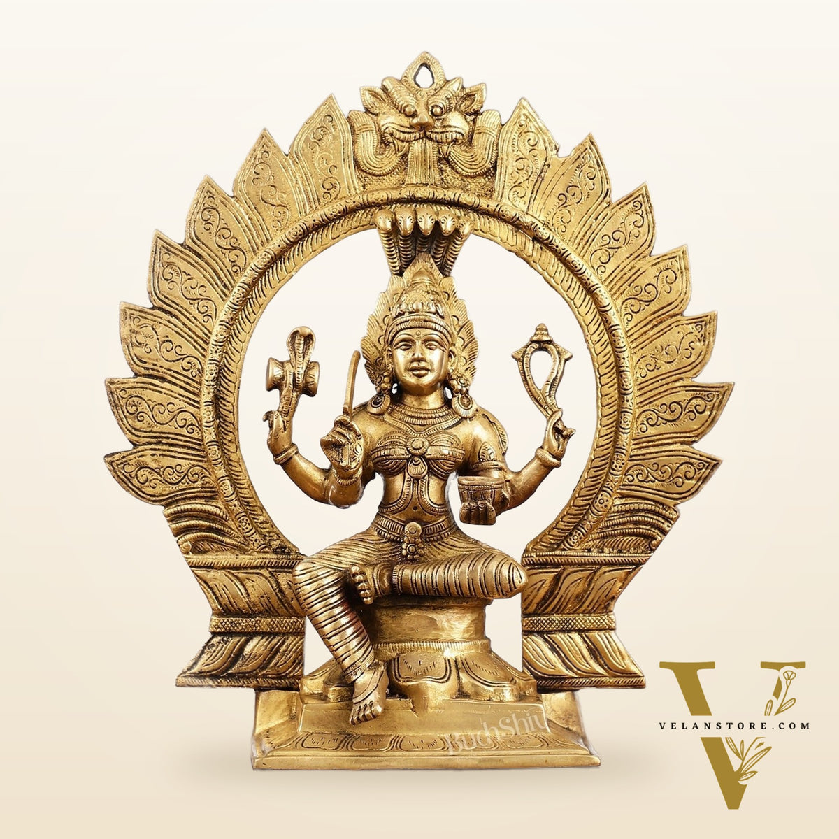 Superfine Brass Karmari Mariamman Idol with Prabhavali | Height 15 inch