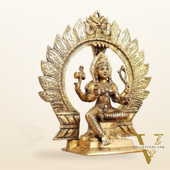 Superfine Brass Karmari Mariamman Idol with Prabhavali | Height 15 inch