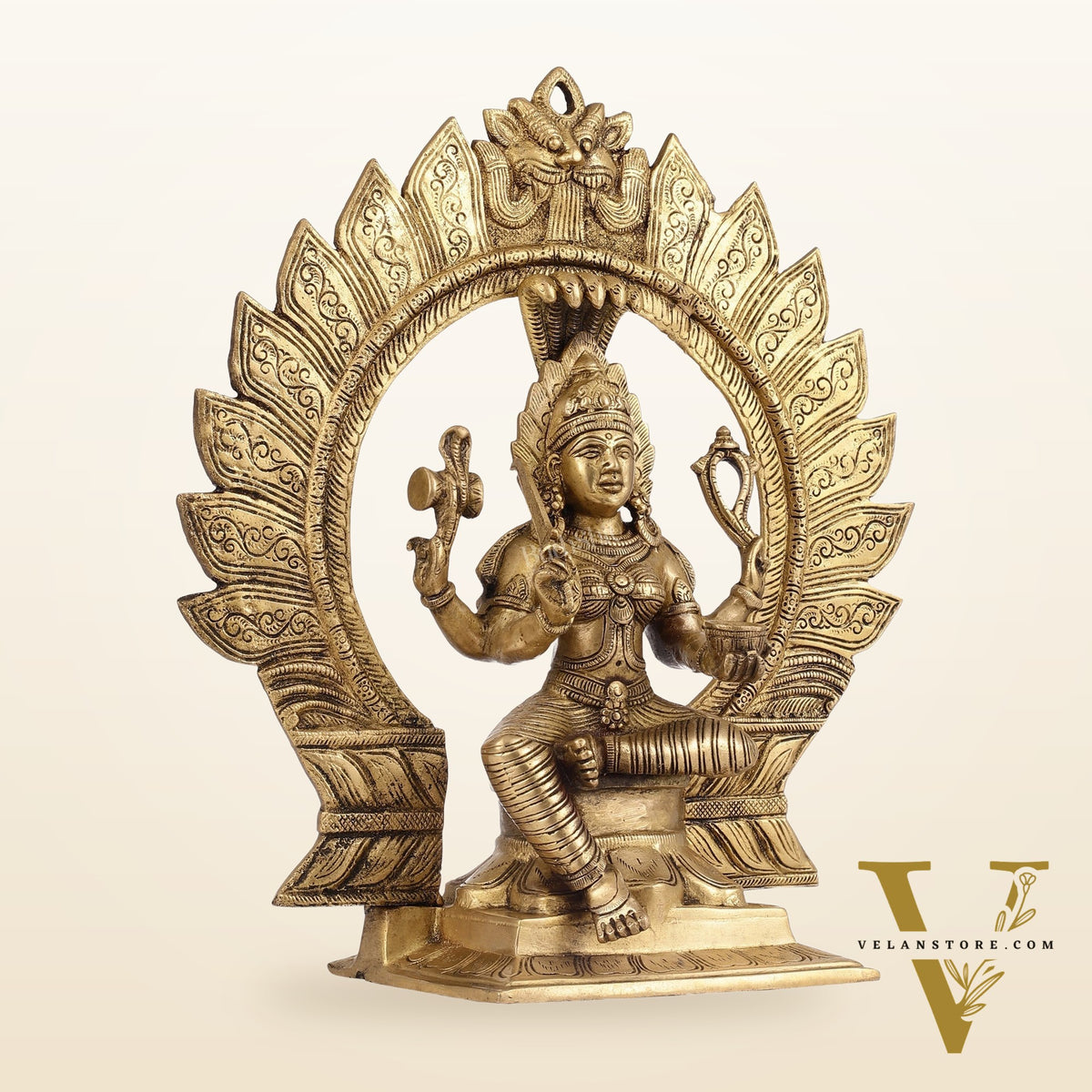 Superfine Brass Karmari Mariamman Idol with Prabhavali | Height 15 inch