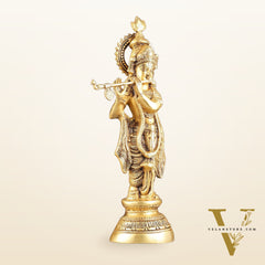Superfine Brass Krishna Idol - 18 Inch