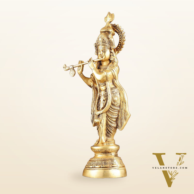 Superfine Brass Krishna Idol - 18 Inch