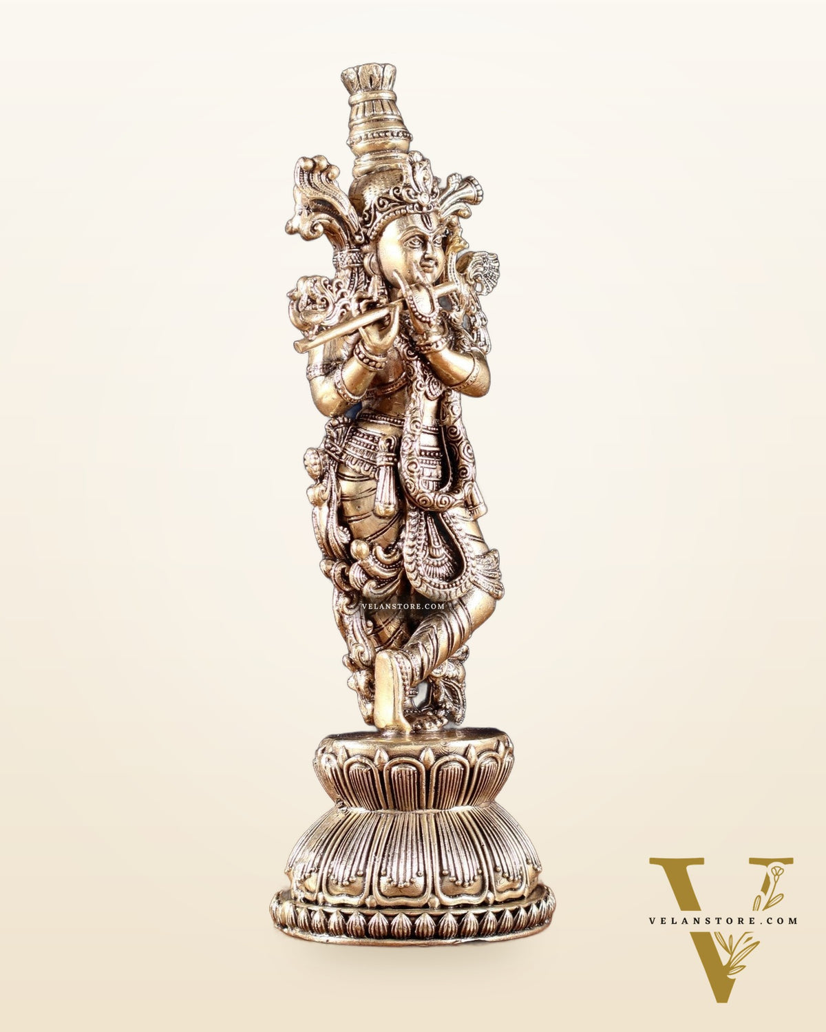 Superfine Brass Krishna Idol – 9” Height |