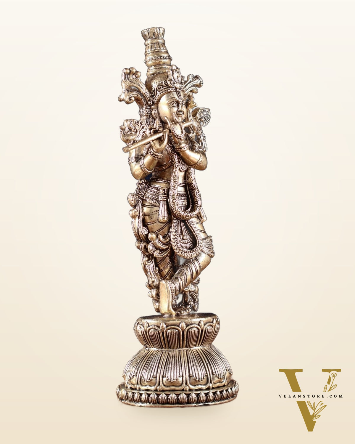 Superfine Brass Krishna Idol – 9” Height |