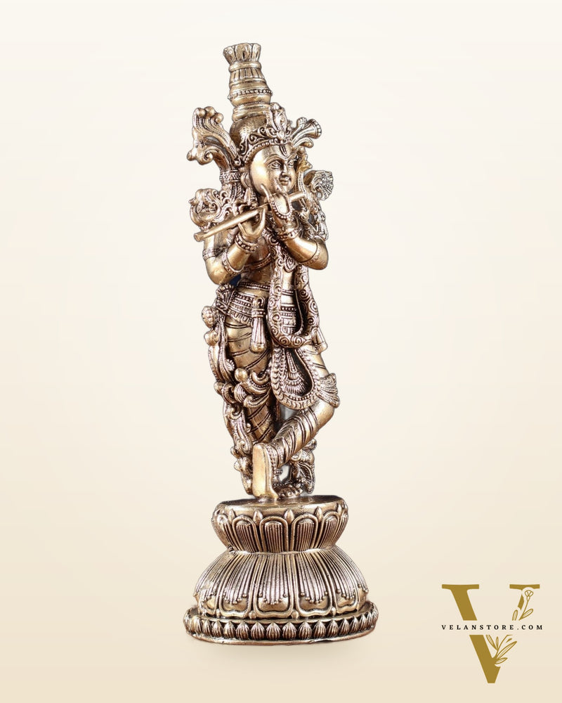 Superfine Brass Krishna Idol – 9” Height |