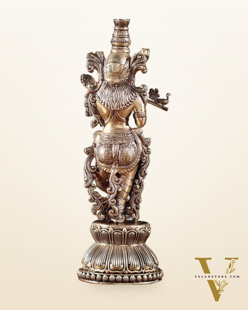 Superfine Brass Krishna Idol – 9” Height |