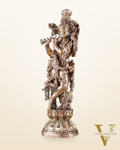Superfine Brass Krishna Idol – 9.5” Height