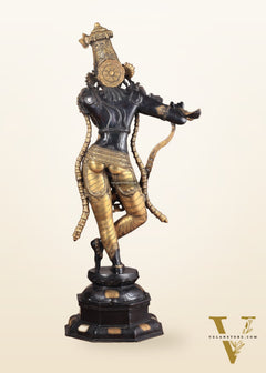 Superfine Brass Krishna Sculpture - 45 Inch Black edition