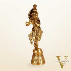 Superfine Brass Krishna Statue | Height 11 Inch