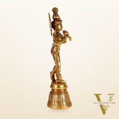 Superfine Brass Krishna Statue | Height 11 Inch