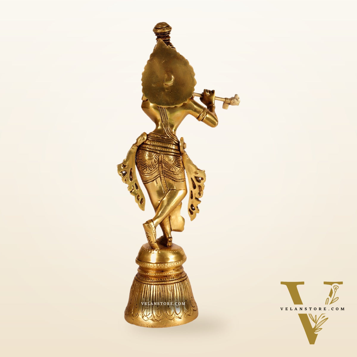 Superfine Brass Krishna Statue | Height 11 Inch
