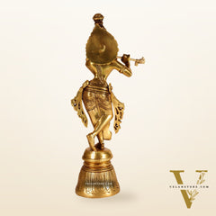 Superfine Brass Krishna Statue | Height 11 Inch