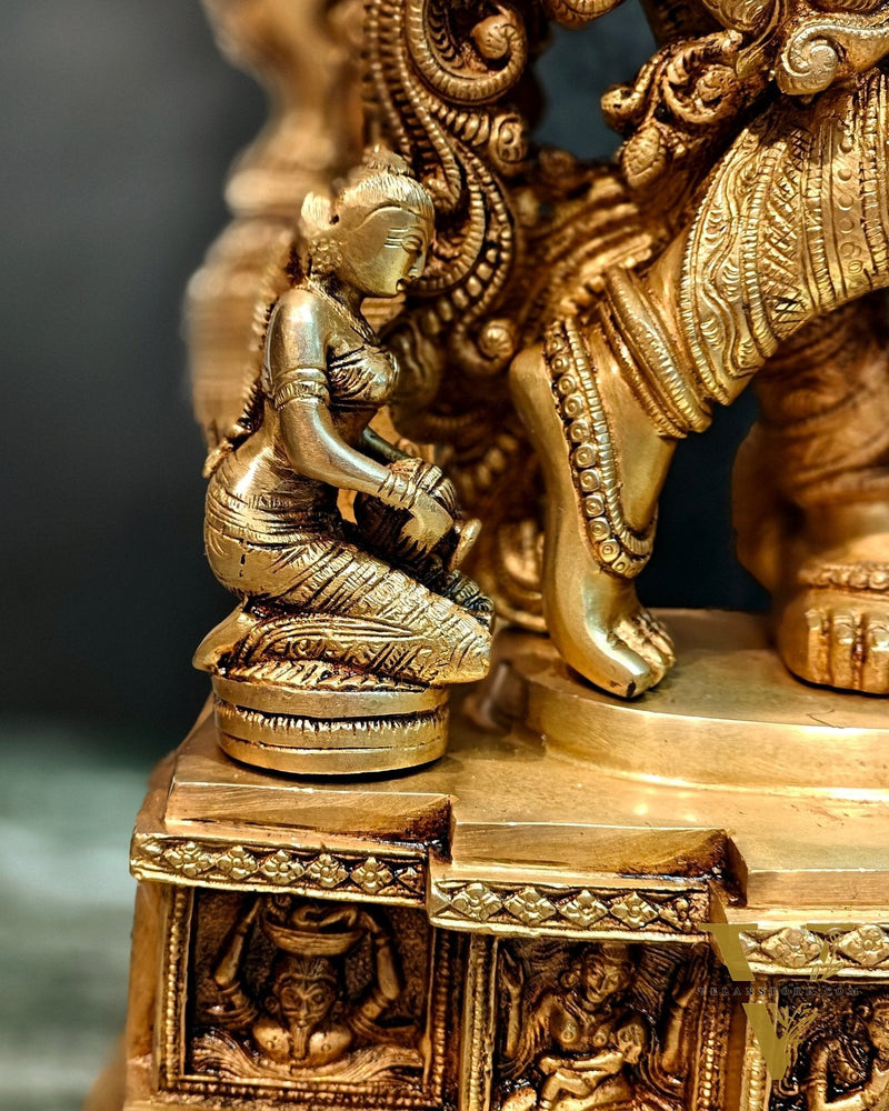 Superfine Brass Krishna Statue with Arch 32"