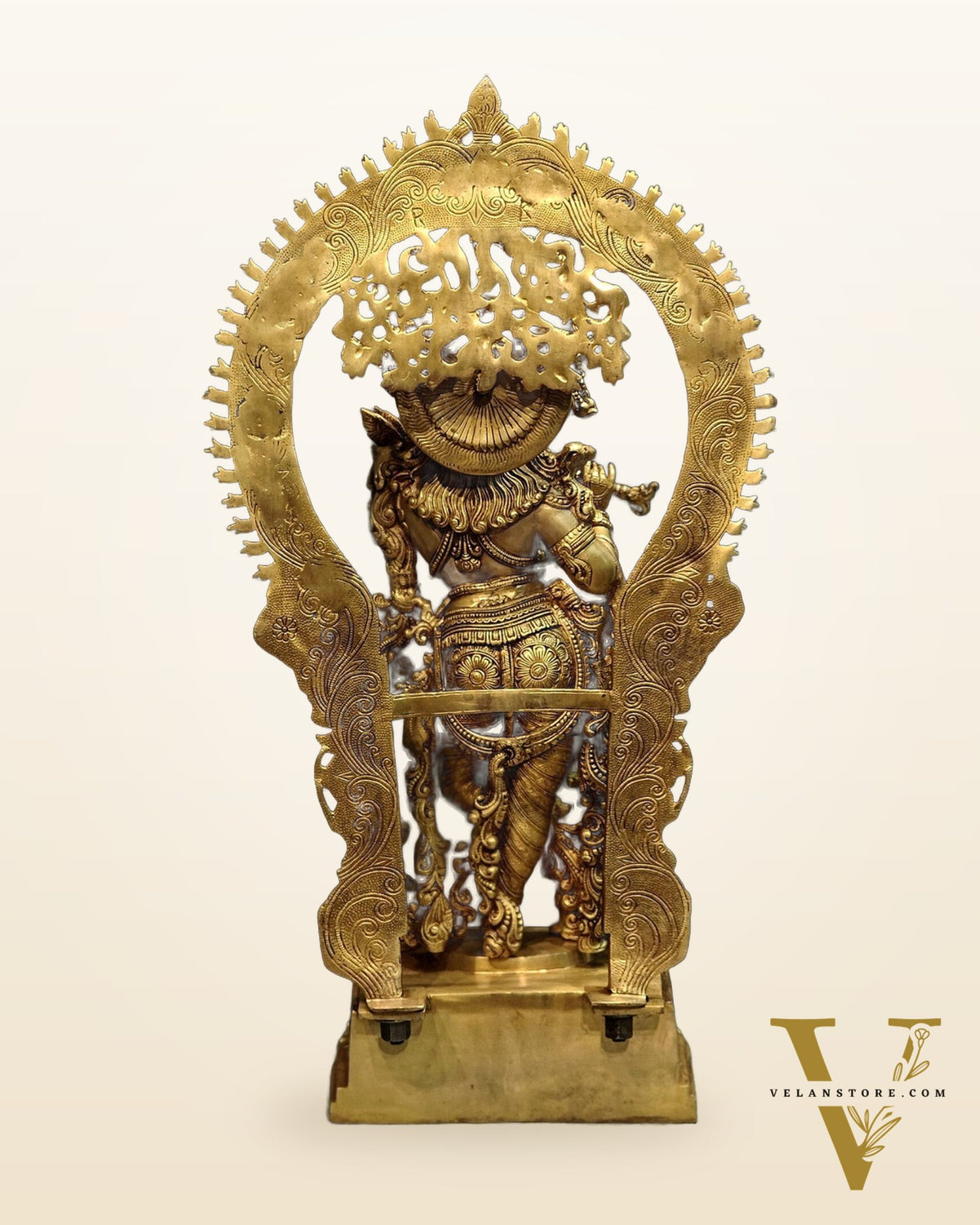 Superfine Brass Krishna Statue with Arch 32"