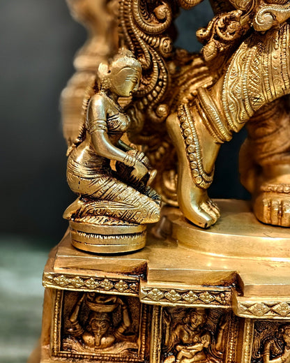 Superfine Brass Krishna Statue with Arch 32"