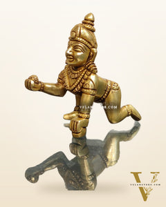 Superfine Brass Ladoo Gopal Krishna Idol | Baby Form | Height 3 inch