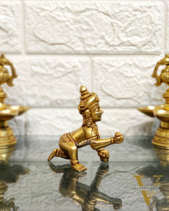 Superfine Brass Ladoo Gopal Krishna Idol | Baby Form | Height 3 inch