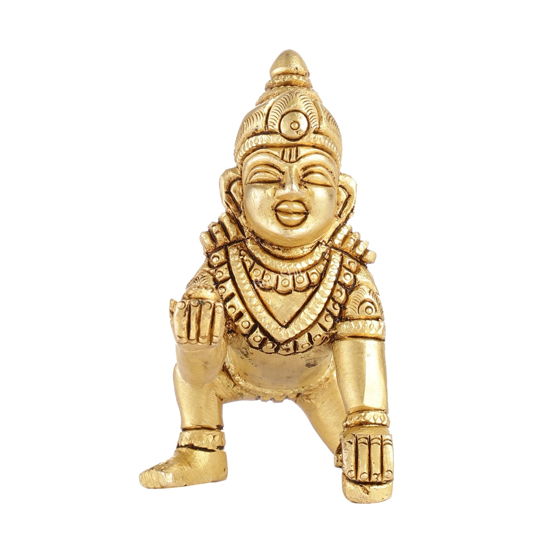 Superfine Brass Ladoo Gopal Krishna Idol | Baby Form | Height 3 Inch