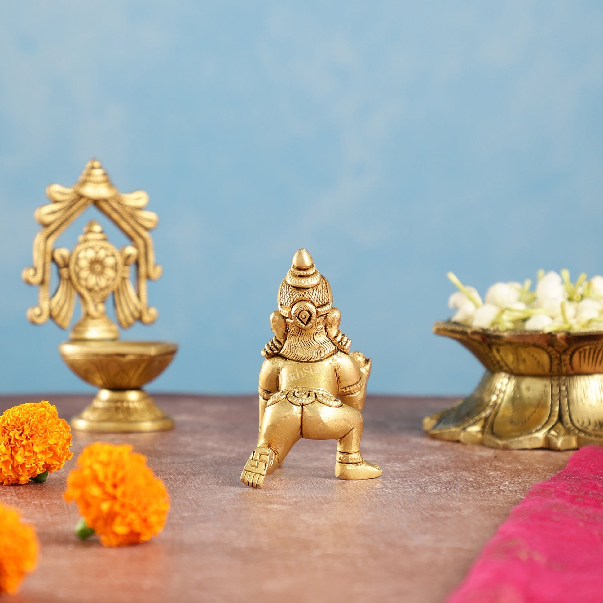 Superfine Brass Ladoo Gopal Krishna Idol | Baby Form | Height 3 Inch