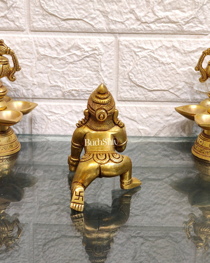 Superfine Brass Ladoo Gopal Krishna Idol | Baby Form | Height 4 Inch