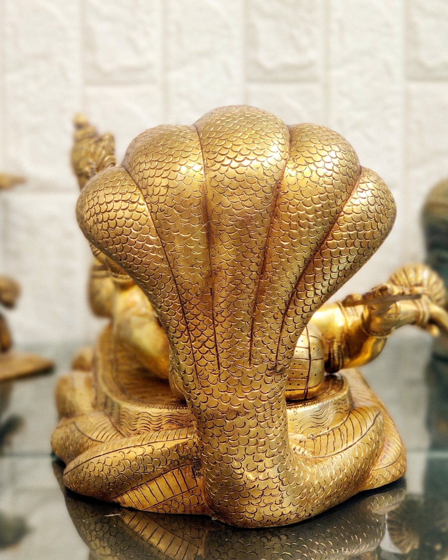 Handcrafted Superfine Brass Lakshmi Narayana Statue - 23 Inch wide