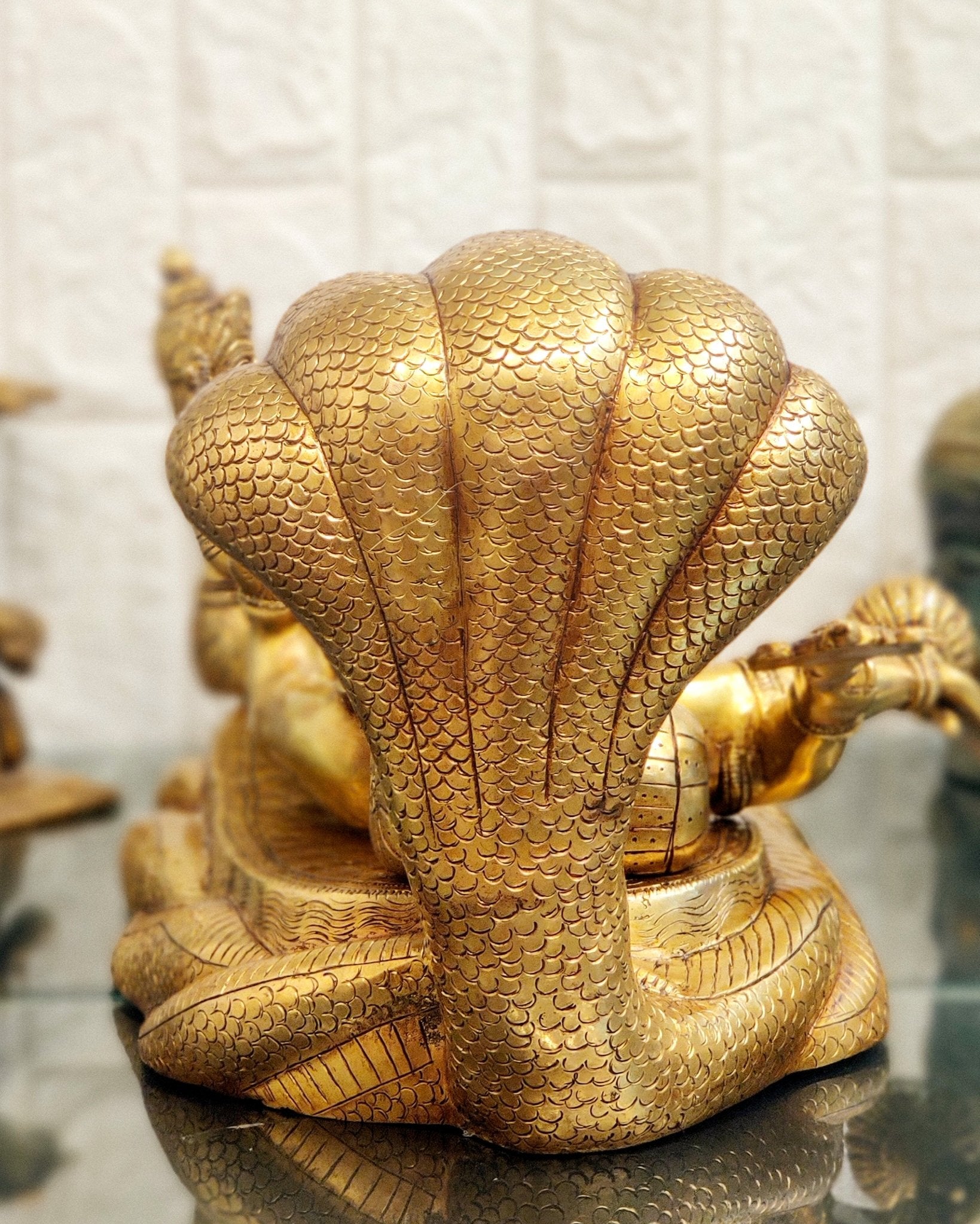 Handcrafted Superfine Brass Lakshmi Narayana Statue - 23 Inch wide