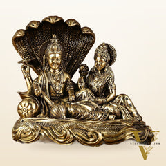 Superfine Brass Lakshmi Narayana Vishnu Idol - 4"