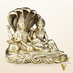 Superfine Brass Lakshmi Narayana Vishnu Idol - 5.5 inch