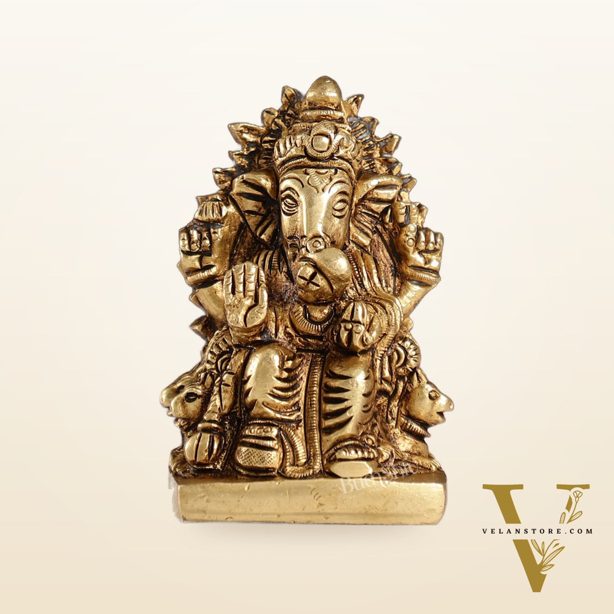 Superfine Brass lal bagh ka raja Ganesha Idol | Height 3.5 inch
