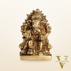 Superfine Brass lal bagh ka raja Ganesha Idol | Height 3.5 inch