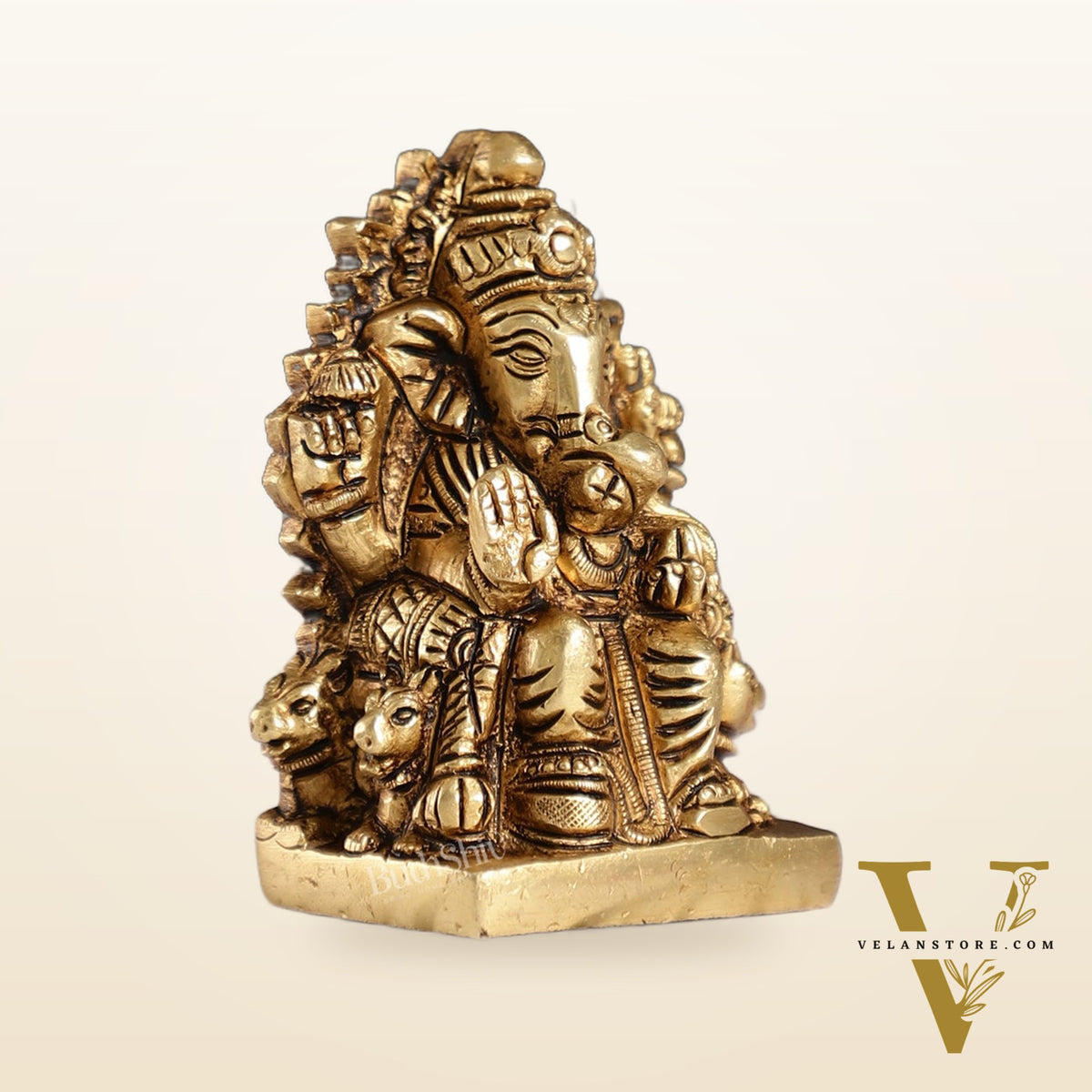 Superfine Brass lal bagh ka raja Ganesha Idol | Height 3.5 inch