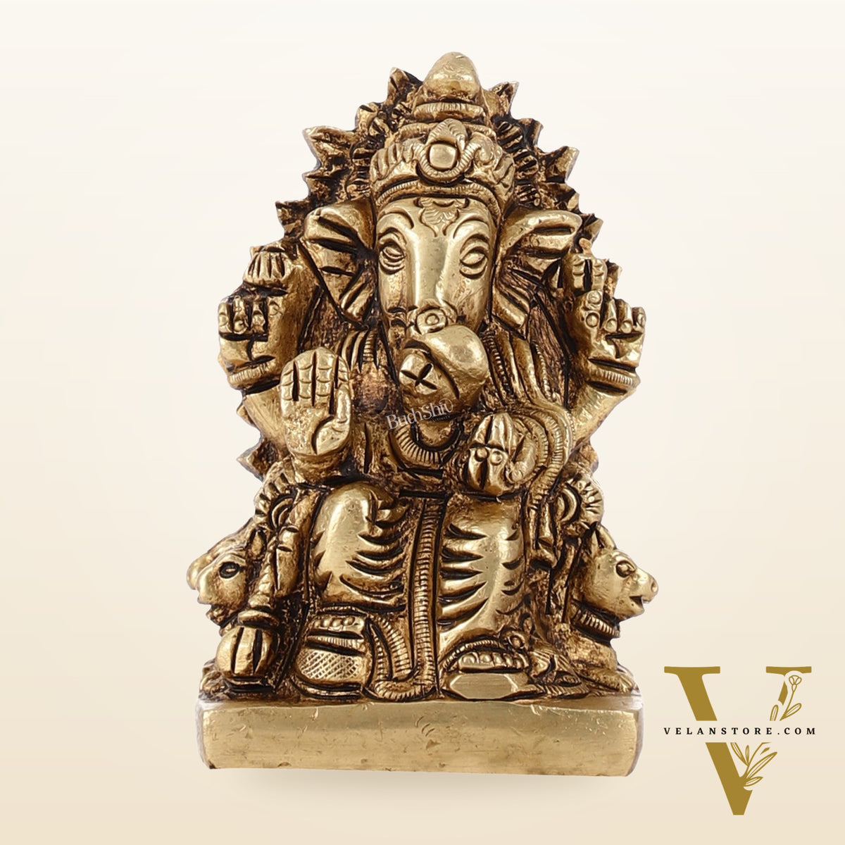 Superfine Brass lal bagh ka raja Ganesha Idol | Height 3.5 inch