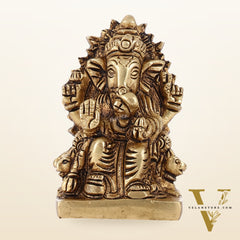 Superfine Brass lal bagh ka raja Ganesha Idol | Height 3.5 inch
