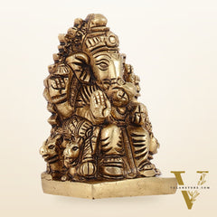 Superfine Brass lal bagh ka raja Ganesha Idol | Height 3.5 inch