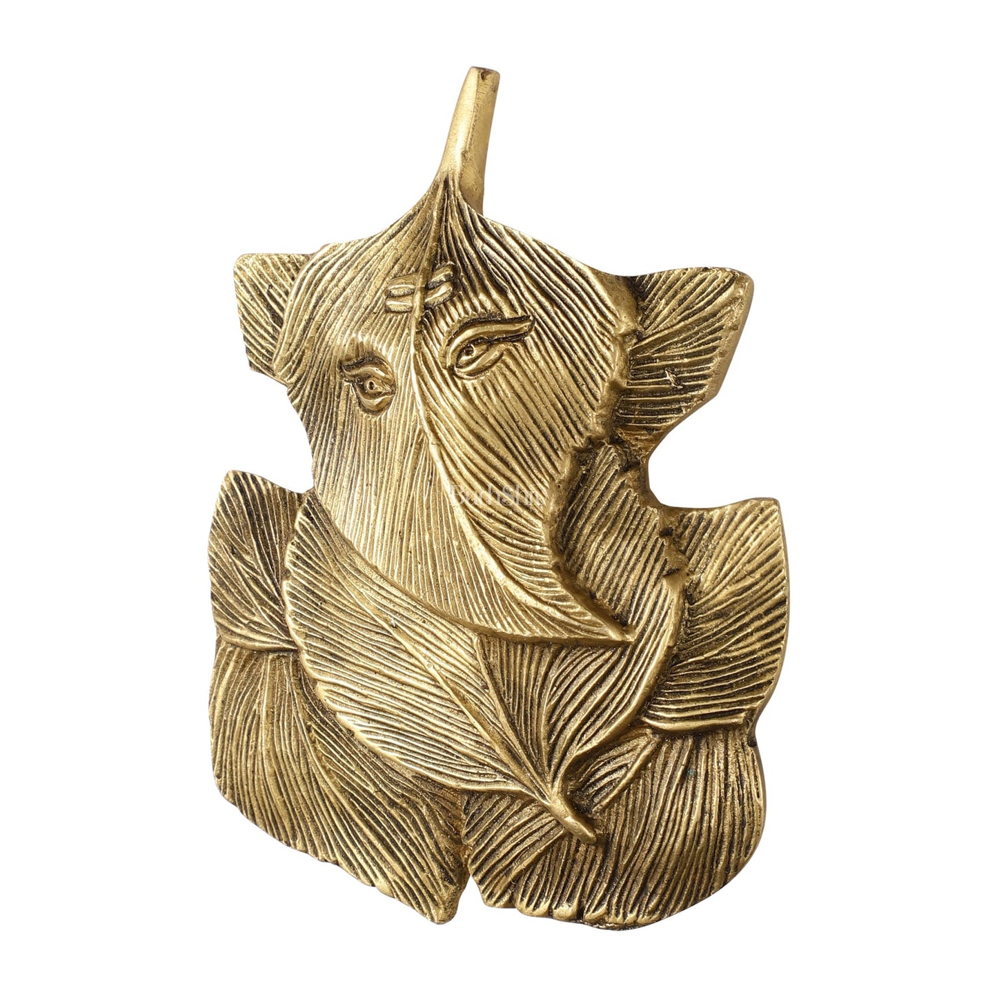 Superfine Brass Leaf Ganapati Wall Hanging - 5.5 inch