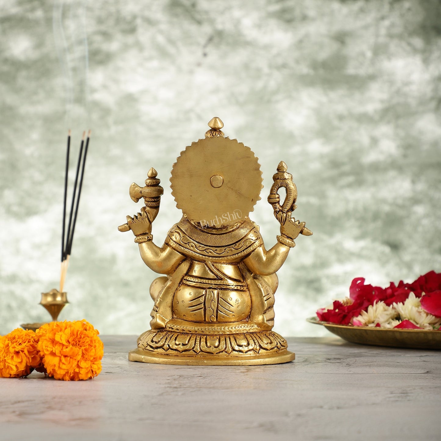 Superfine Brass Lord Ganesha Idol - 7.5 Inch