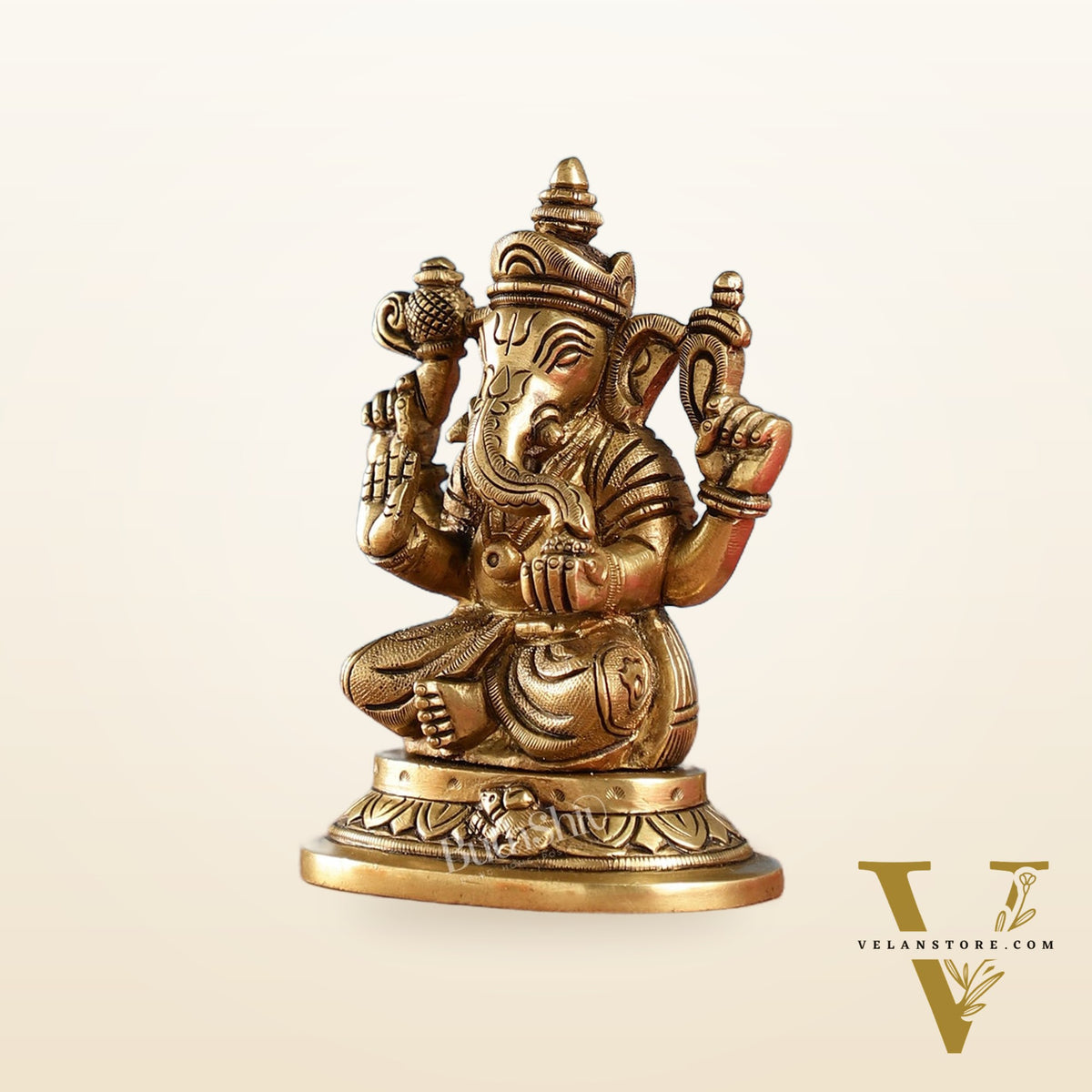 Superfine Brass Lord Ganesha Idol | Height 5 inch