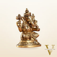 Superfine Brass Lord Ganesha Idol | Height 5 inch