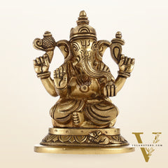 Superfine Brass Lord Ganesha Idol | Height 5 inch