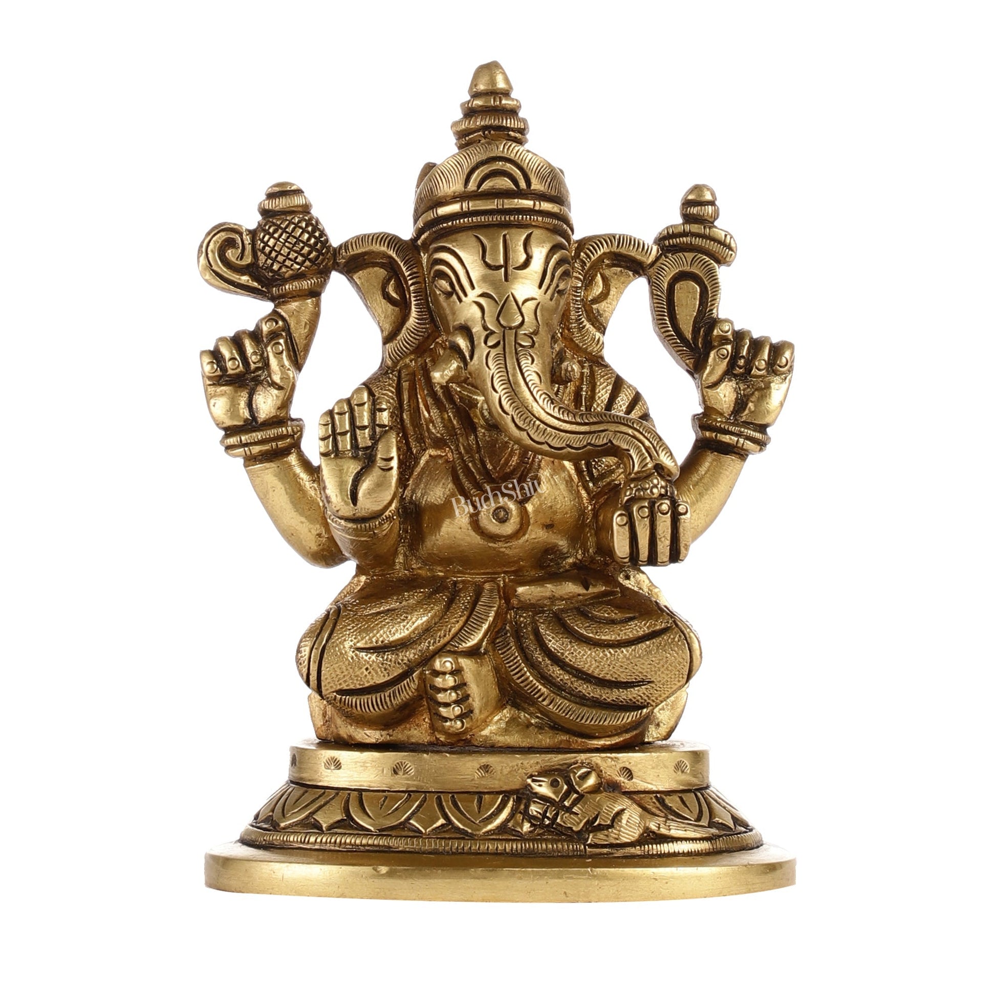 Superfine Brass Lord Ganesha Idol | Height 5 inch
