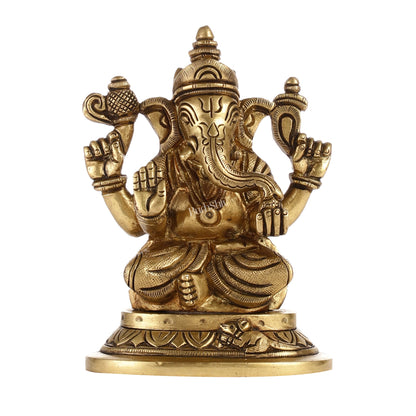 Superfine Brass Lord Ganesha Idol | Height 5 inch