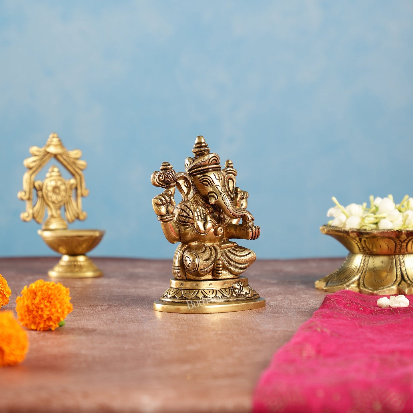 Superfine Brass Lord Ganesha Idol | Height 5 inch